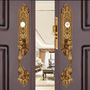 别墅门大门锁木门锁单开双开对开大门锁欧式防盗家用外装入户门市