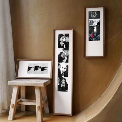 婚纱照挂墙定制相框照片实木长框创意结婚礼物打印照片框三连框