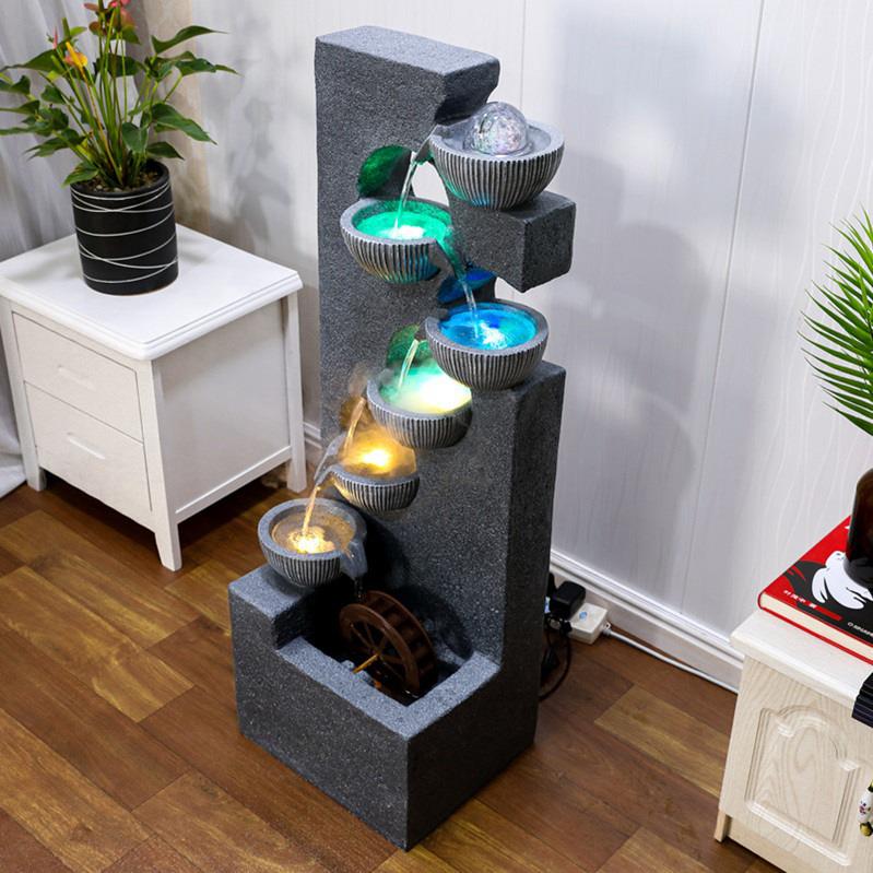 时尚欧式流水喷泉创意招财加湿器客厅玄关办公室室内水景生财