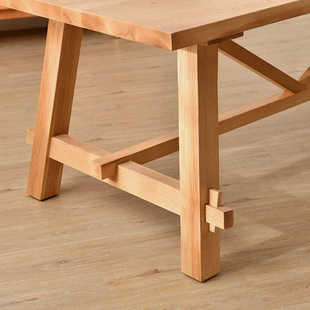 北欧实木餐桌椅组合原木色简约大长桌工作台日式 麦肯伯白蜡木家具