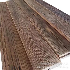 老榆木原木色老木板旧木板复古风化做旧木板实木地板仿古装饰墙板
