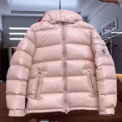 新款女士玛雅羽绒服冬2025新款粉色连帽加厚保暖外套女加厚400克