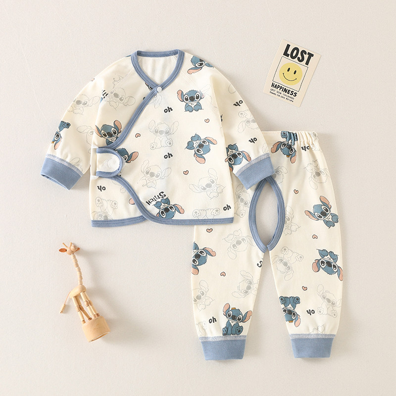 新生婴儿衣服0-3月春秋内衣套装刚出生宝宝和尚服分体纯棉秋衣裤