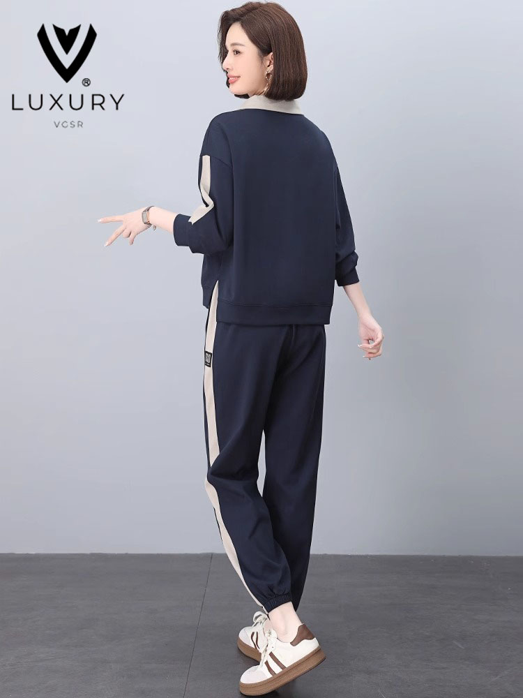 休闲运动服套装女春秋2025新款时尚妈妈开春穿搭一整套卫衣两件套