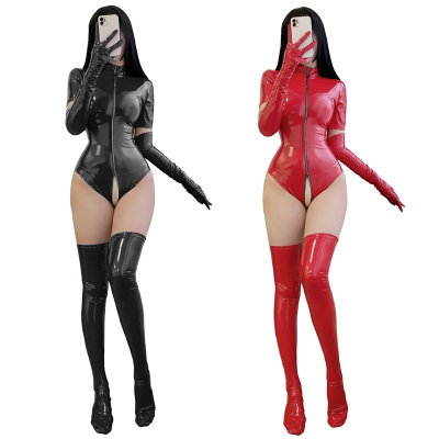 漆皮拉链连体衣女士拉链