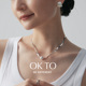 OKTO饰品 波光系列 双层银链银球锁骨项链女高级感小众设计感