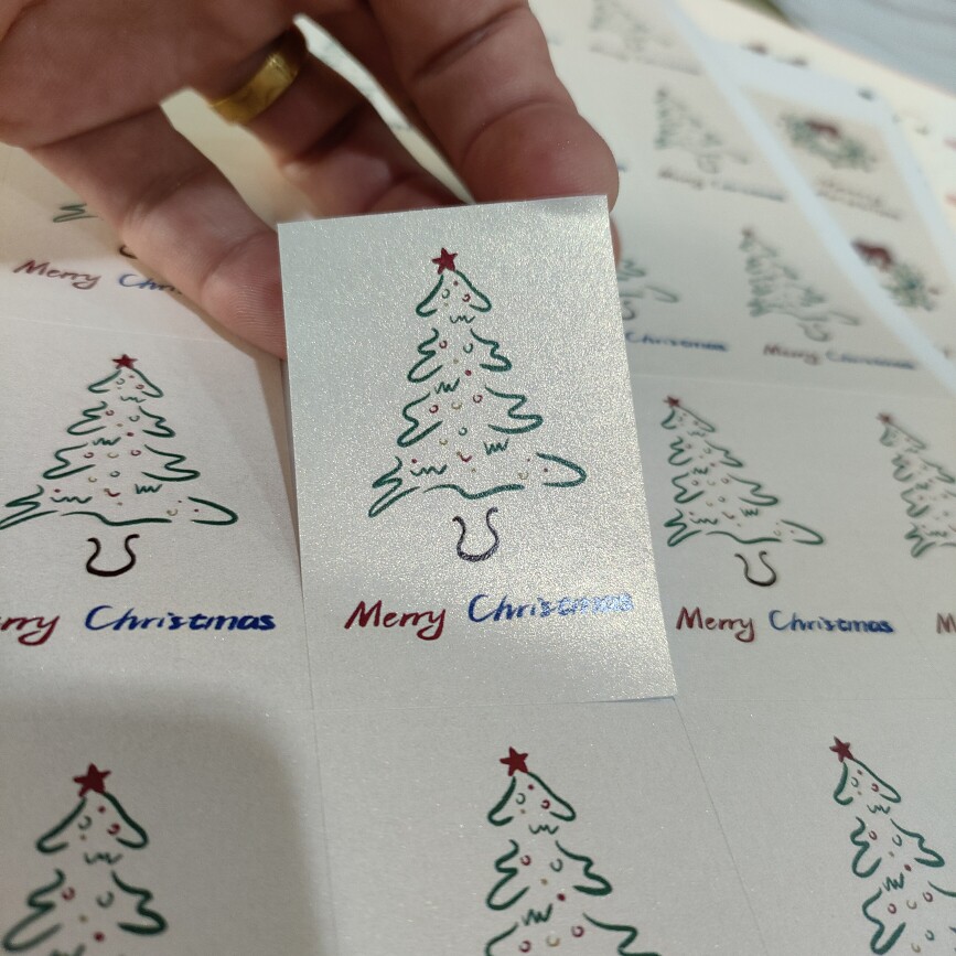 圣诞节贴纸标签礼盒个性简单图案烘焙奶茶咖啡贴包装封口贴可定制