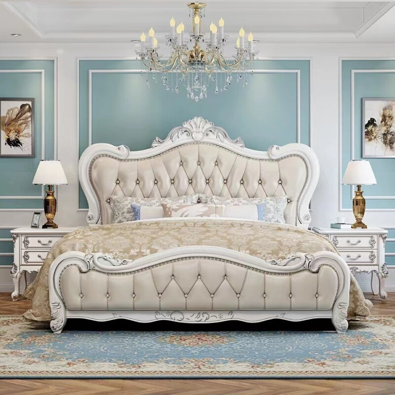 欧式实木双人床1.8米橡木雕花公主床法式婚床豪华欧式主卧
