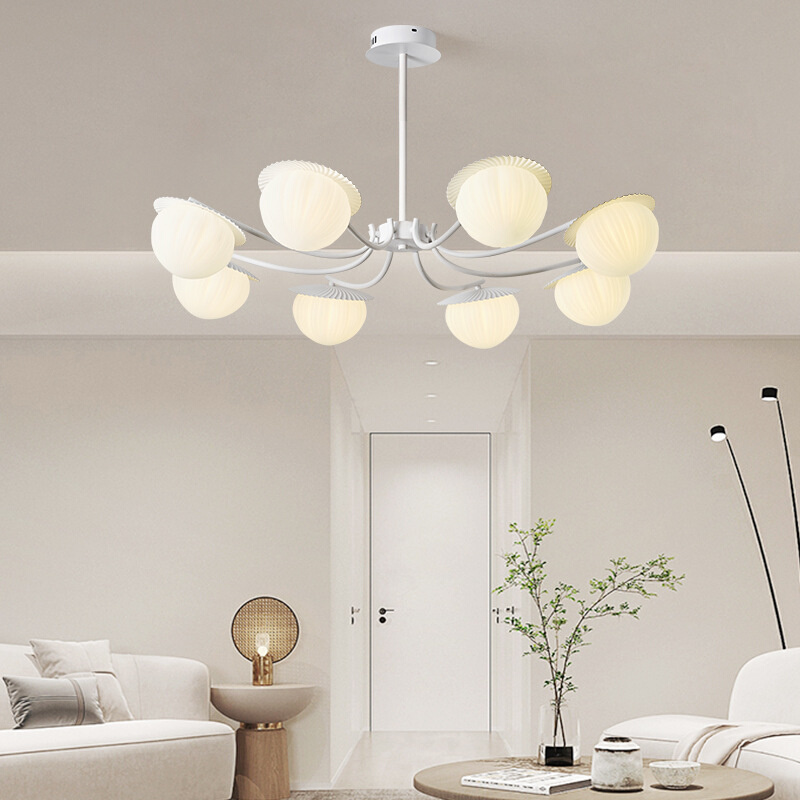 新款客厅灯奶油风吊灯大气轻奢卧室餐厅主灯魔豆简约创意多头吊灯
