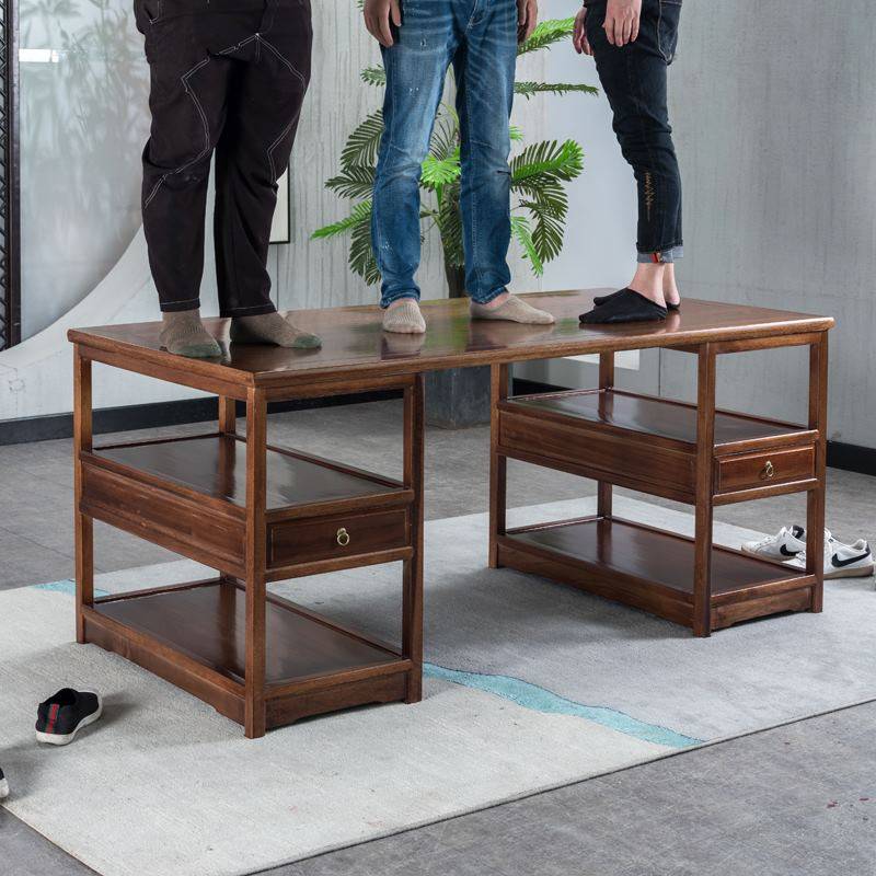 中式书法桌实木画案书画桌南榆木书桌仿古国学桌写字台原木办公桌