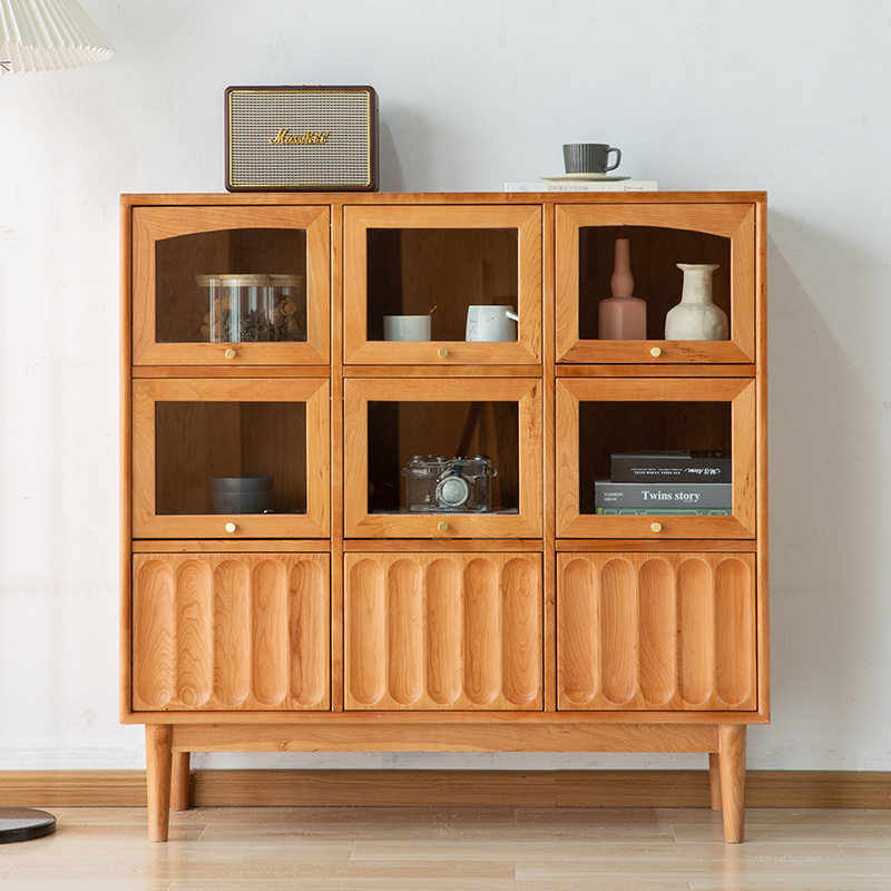 复古黑胡桃樱桃木餐边柜轻奢茶柜简约多功能红橡木储物柜落地柜,家庭/个人清洁工具,厨卫防水贴/条,淘宝优惠券,粉丝福利购,淘宝优惠卷