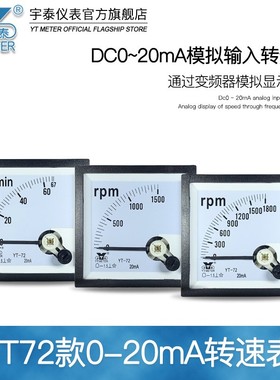 CP72 0-20mA输入模拟转速表67rpm 200r/min 1500转/分限速表be72