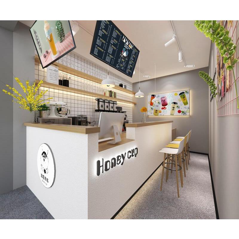 北欧简约服装店收银台网红奶茶甜品店前台吧台接待台小型柜台