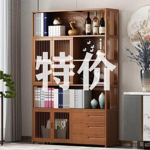 置物架书架简约落地楠竹简易儿童实木学生家用客厅收纳储物书柜