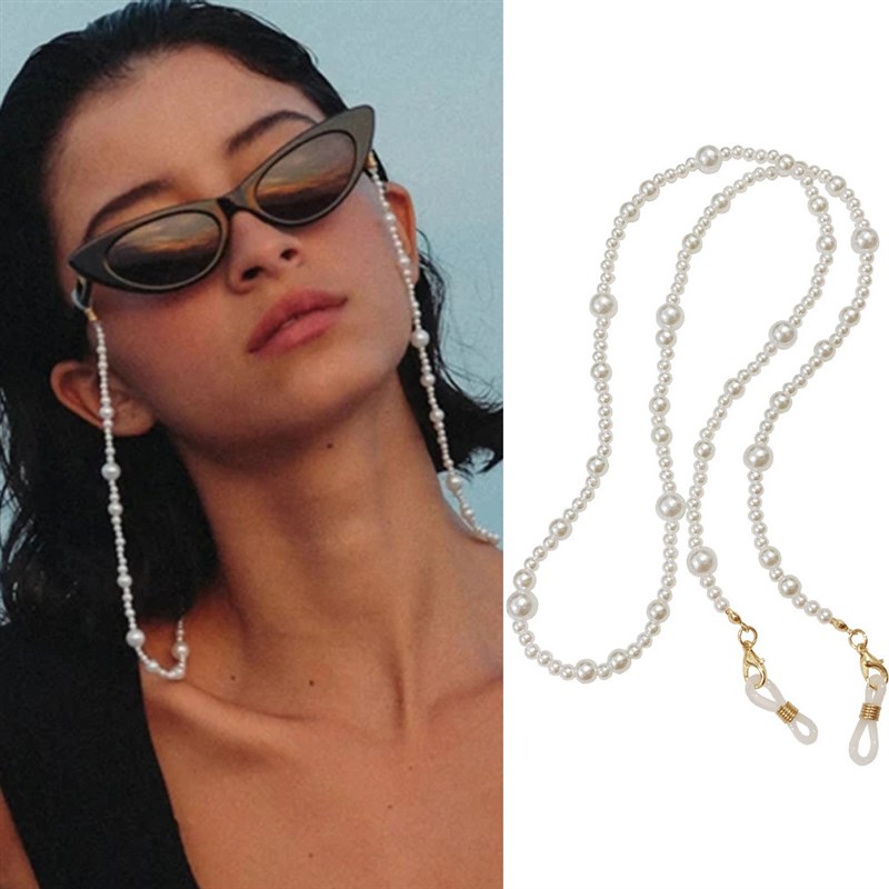 个性串珠不规则珍珠眼镜链长款防丢挂链口罩链流行饰品多用项链