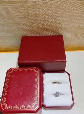 爆款小红书同款礼盒装结婚婚礼假对戒真方形钻戒活口可调节婚戒