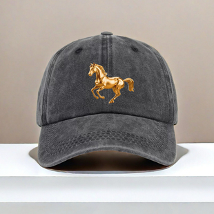 金驰骏马马年印花帽子男女棒球帽百搭新款男士帽子鸭舌帽遮阳帽