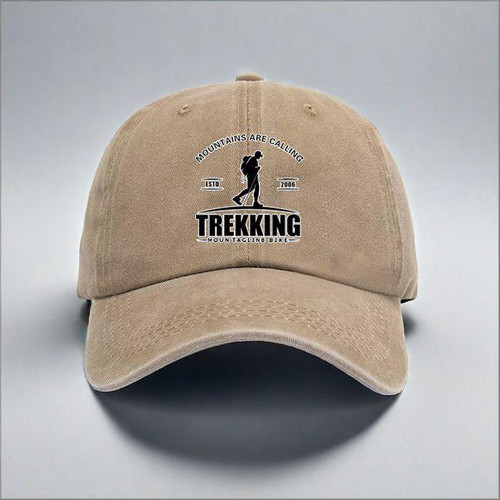 群山自由探险原创棒球帽男女百搭帽子做旧遮阳户外TREKKING鸭舌帽