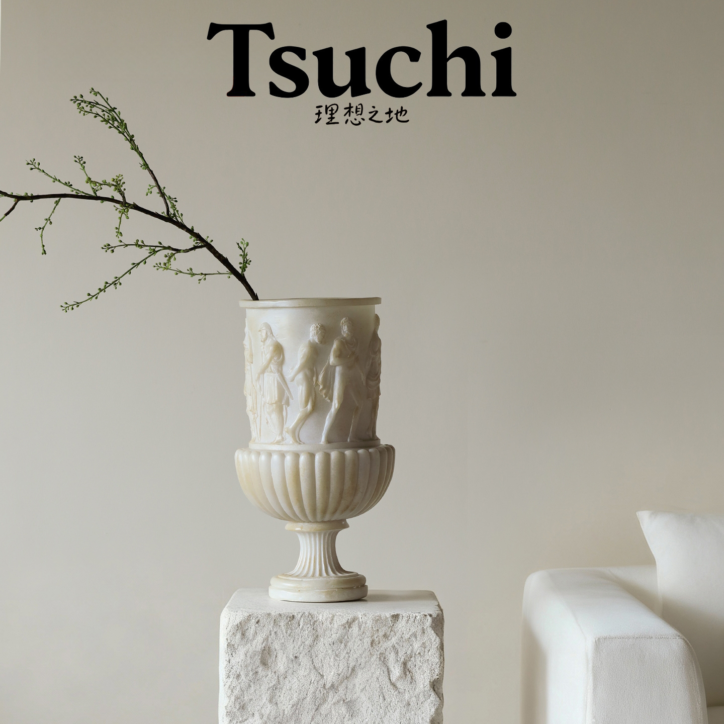 法式古罗马复古花瓶轻奢高级感中古摆件玄关装饰客厅插花落地花器