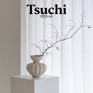 白色大陶瓷花瓶法式复古家居高级感装饰摆件客厅玄关民宿插花干枝