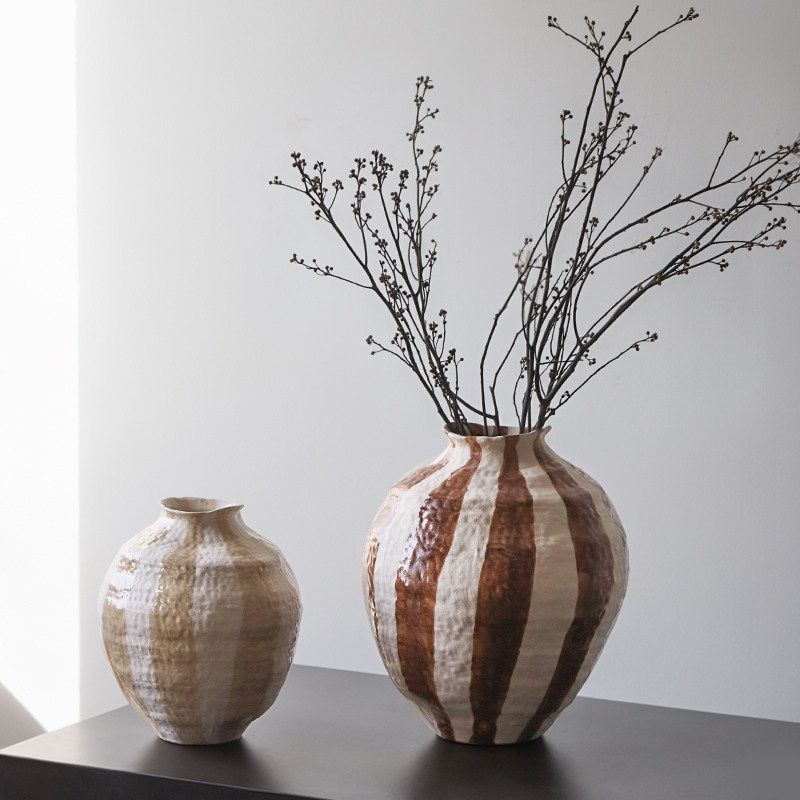 LIFE新款创意陶瓷花瓶侘寂风中式陶罐摆件插花复古花器餐桌装饰感,家居饰品,花瓶,淘宝优惠券,粉丝福利购,淘宝优惠卷