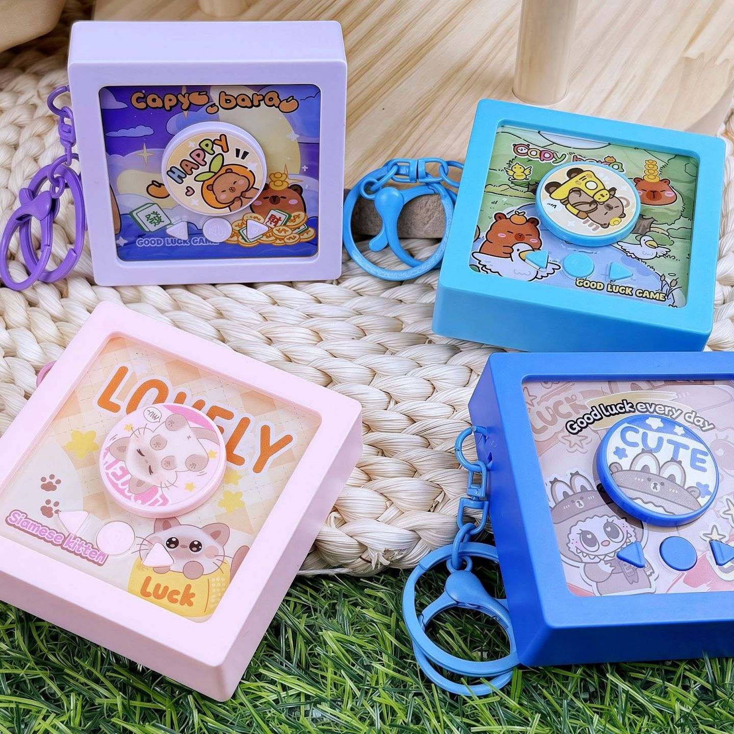 创意卡通水豚录音迷你拉布唱片cd盒专辑钥匙扣抓机可录音音乐挂件