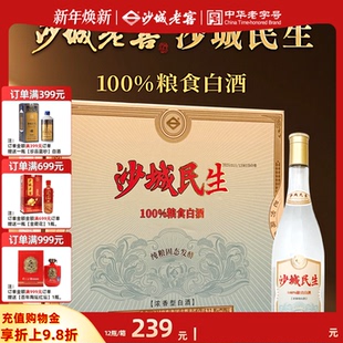 沙城老窖【民生】42度浓香型白酒纯粮食酒高粱酒光瓶纯粮白酒整箱