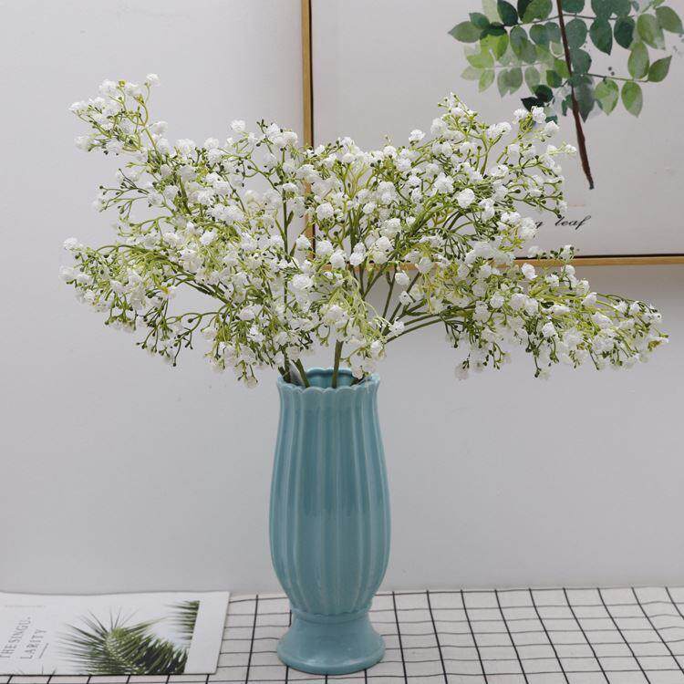 欧丽菲仿真单枝3叉布满天星 仿真满天星布景花软胶新娘手捧花插花