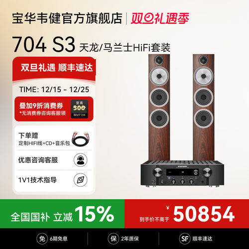 宝华韦健704S3落地音箱家庭影院天龙功放CD机套装