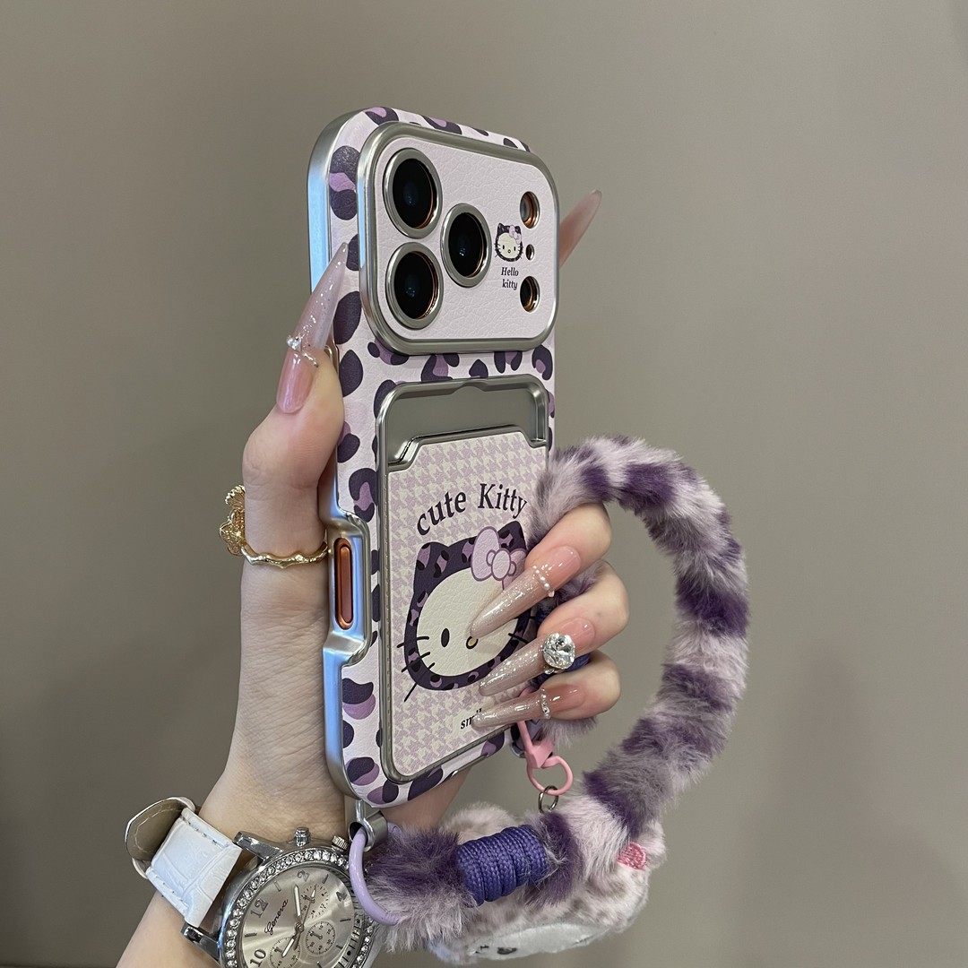 庞壳 可爱紫豹纹干岛格KT卡包适用iPhone17promax手机壳苹果16pro创意15promax新款14手机保护壳15,3C数码配件,手机保护套/壳,淘宝优惠券,粉丝福利购,淘宝优惠卷