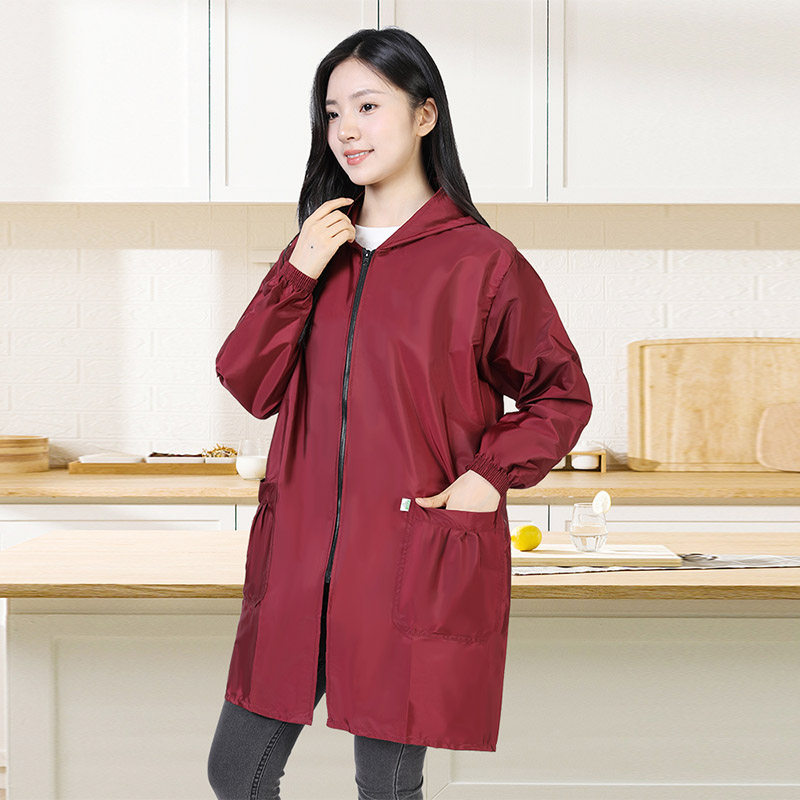 厨房罩衣围裙新款防水防油工作服外套家用长袖护衣大褂长款2024冬,家庭/个人清洁工具,围裙,淘宝优惠券,粉丝福利购,淘宝优惠卷