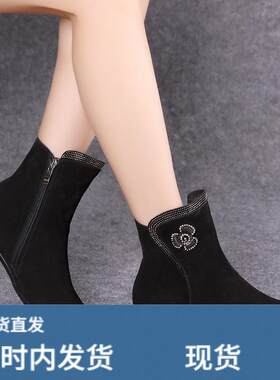 真皮女靴子休闲磨砂短靴女平底春秋单靴秋冬百搭韩版软底平跟矮靴