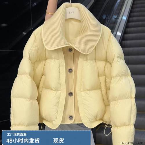 高充绒量羽绒服女2025冬季新款版型巨好看的高级感保暖白鸭绒短款