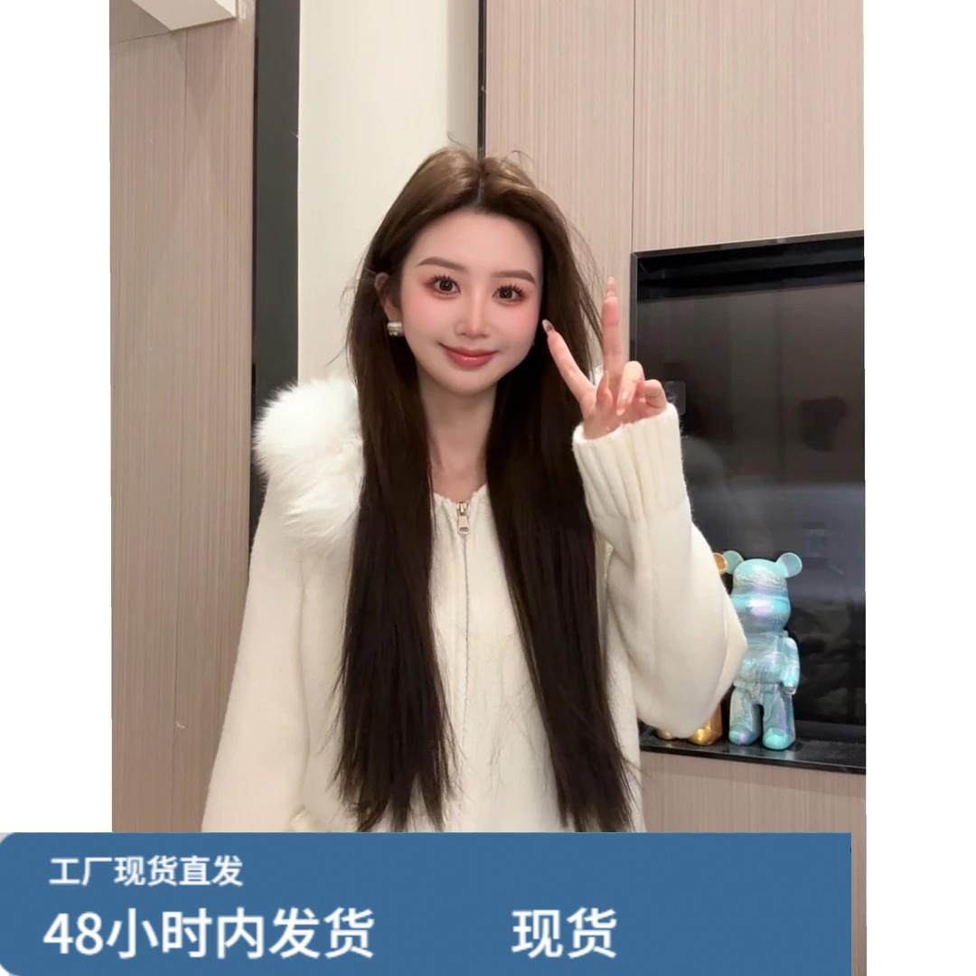 韩系毛领连帽毛衣外套女冬季慵懒风高级感短款双拉链针织开衫上衣,孕妇装/孕产妇用品/营养,套装,淘宝优惠券,粉丝福利购,淘宝优惠卷