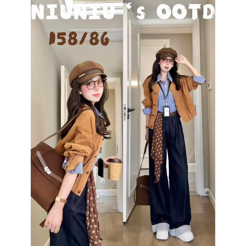 三件套装女2025早秋港风复古