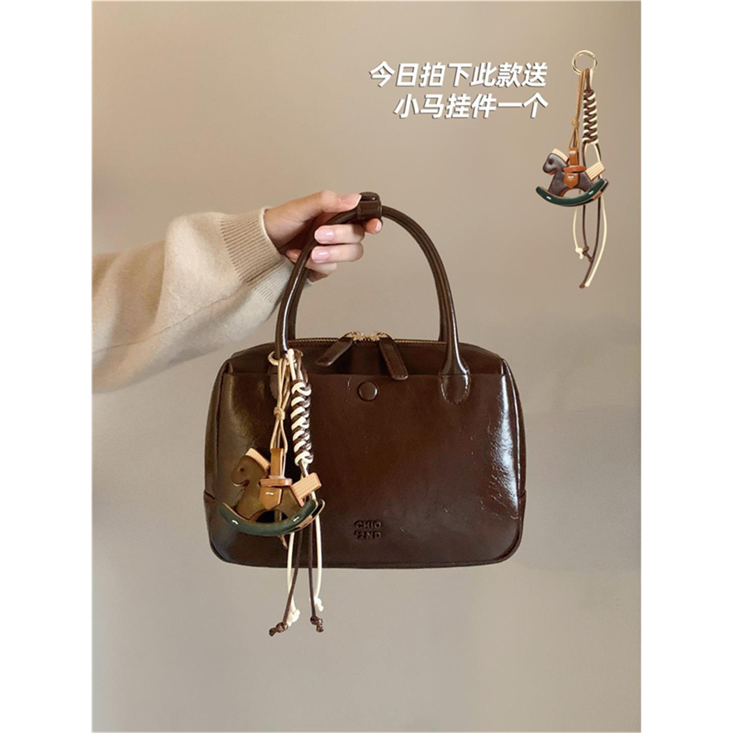 香港万达专柜真皮牛皮单肩斜挎包