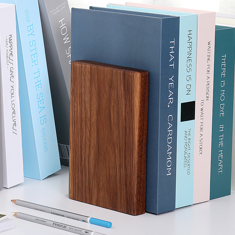 实木书立黑胡桃木创意ins风书档