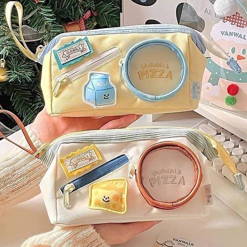 可爱撞色拼接笔袋铅笔盒