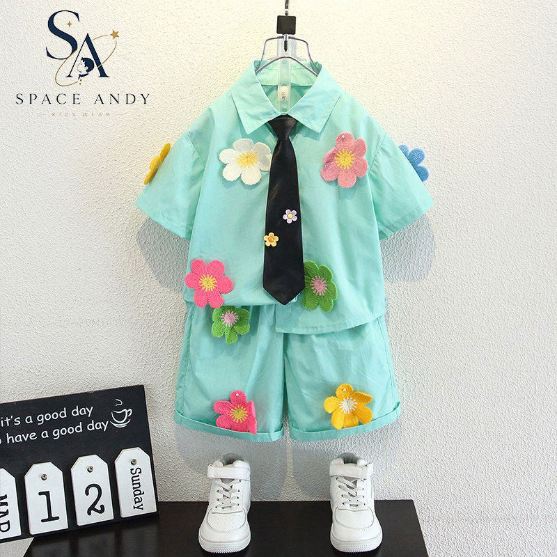 法国SA儿童礼服夏季多巴胺套装