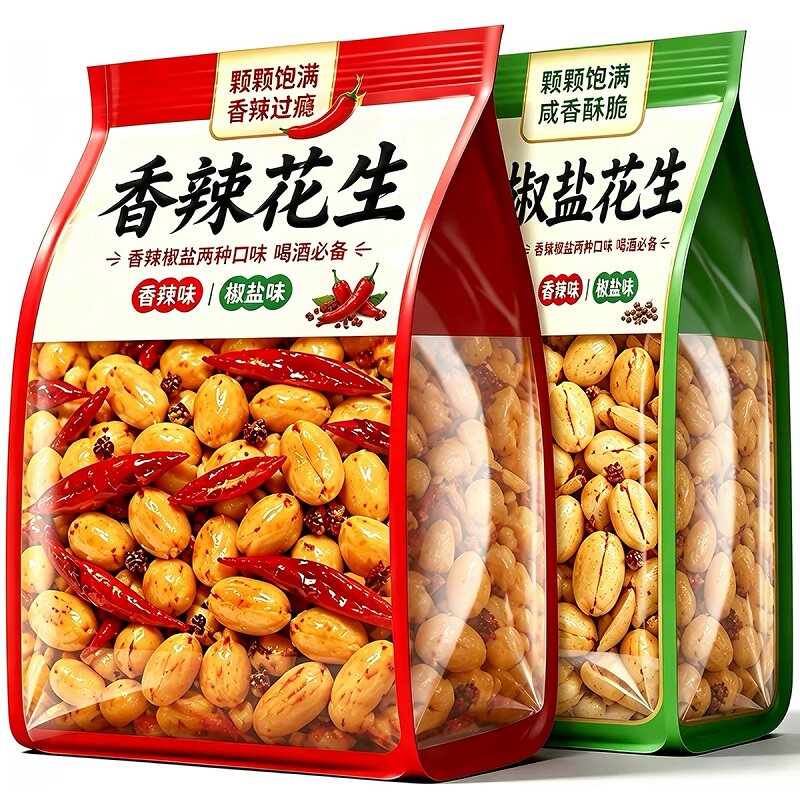 花生米下酒菜麻辣花生仁椒盐香酥五香花生油炸香辣袋装烤花生新鲜
