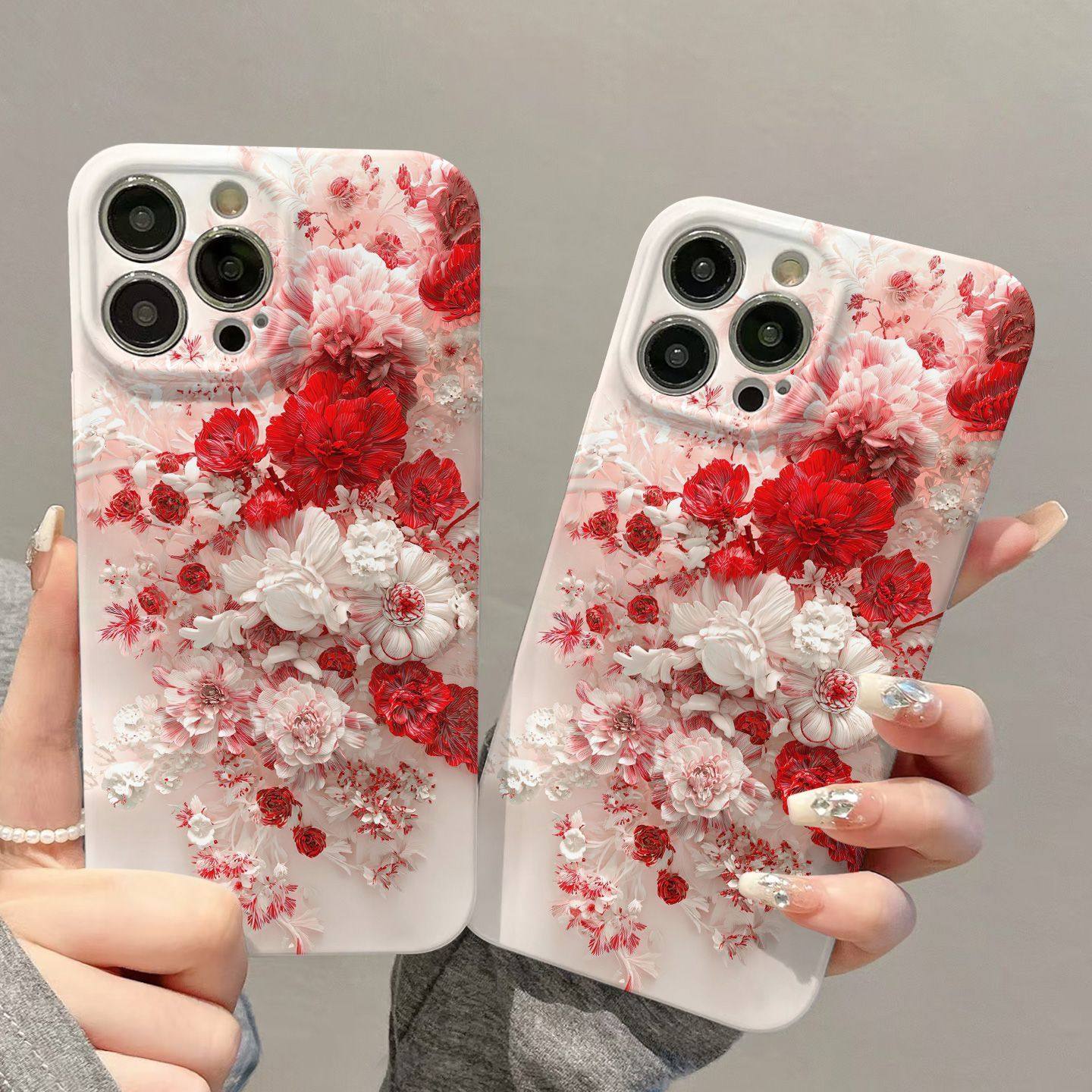 国风玫瑰花朵适用苹果华为vivo小米oppo红米荣耀一加iPhone16手机,个性定制/设计服务/DIY,手机壳/保护套定制,淘宝优惠券,粉丝福利购,淘宝优惠卷