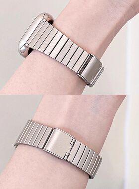 竹节小蛮腰不锈钢苹果appleiwatchs11手表带金属适用女9华强北S10