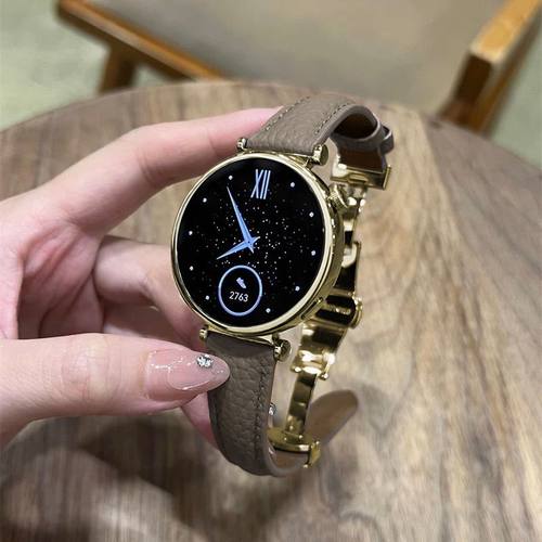 适用华为手表gt6女款gt4表带蝴蝶扣18mm荔枝纹GT5智能高级感3pro