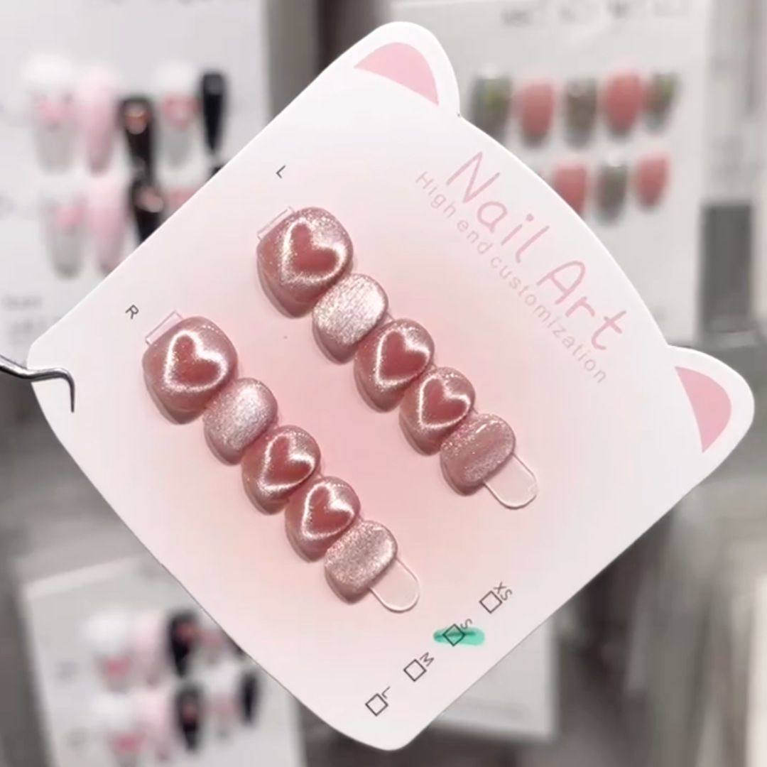 纯手工儿童穿戴甲短款卡通猫眼爱心可爱美甲贴片宝宝指甲贴短甲,彩妆/香水/美妆工具,美甲工具,淘宝优惠券,粉丝福利购,淘宝优惠卷