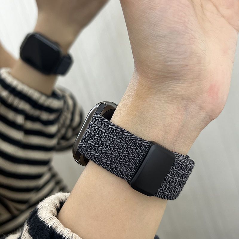 适用编织磁吸表带适用iWatch苹果S10/9/8/7/6/2/3/6方盘Ultra/SE4