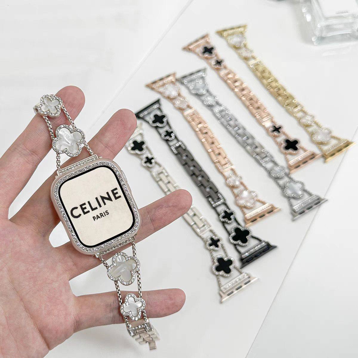 适用华为FIT4/3表带高级金属四叶草fit4pro/3/2/1小香风拆卸腕带