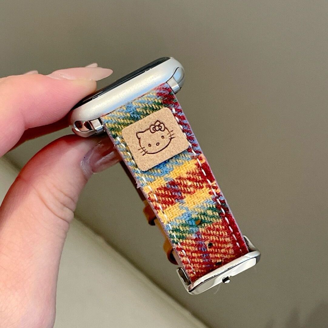 适用适用华为手表FIT4表带2/3watch毛呢皮FIT1男女腕带春夏季多彩