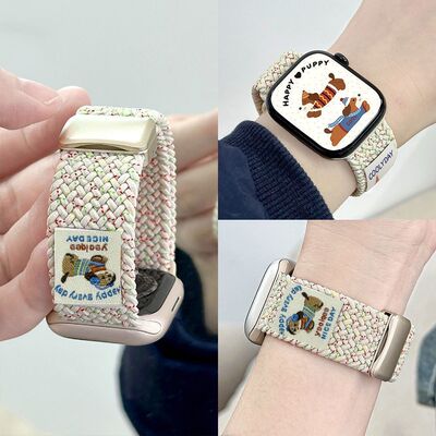 腊肠狗S11编织磁吸适用iwatch10代表带苹果applewatchS9876se可爱