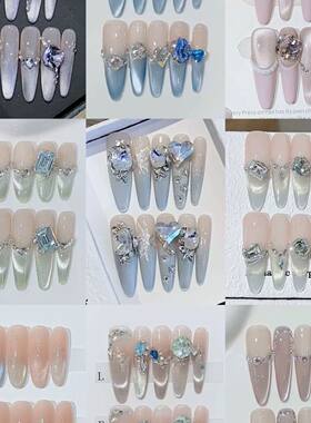 新款手工美甲穿戴甲片盲盒成品直播秒品摆地摊美甲店便宜