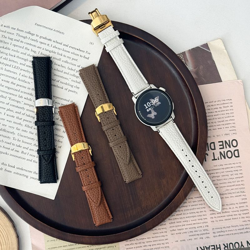 适用高驰corospace3表带新款蝴蝶扣pace2荔枝纹apex2皮质2pro腕带